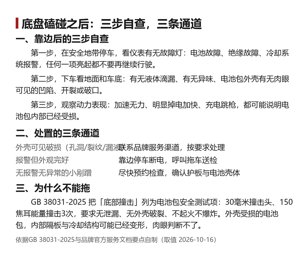 电车底盘磕碰了怎么办:先做三步自查,再选通道